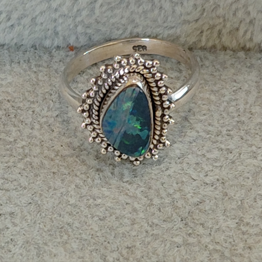 Australian Opal Silver Ring - Picture 4 of 13